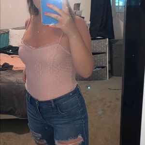 Forever 21 pink lace body suit